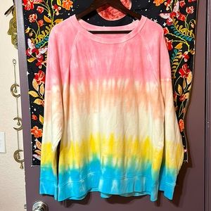 Old Navy XXL tunic sweater - bright tie dye pattern